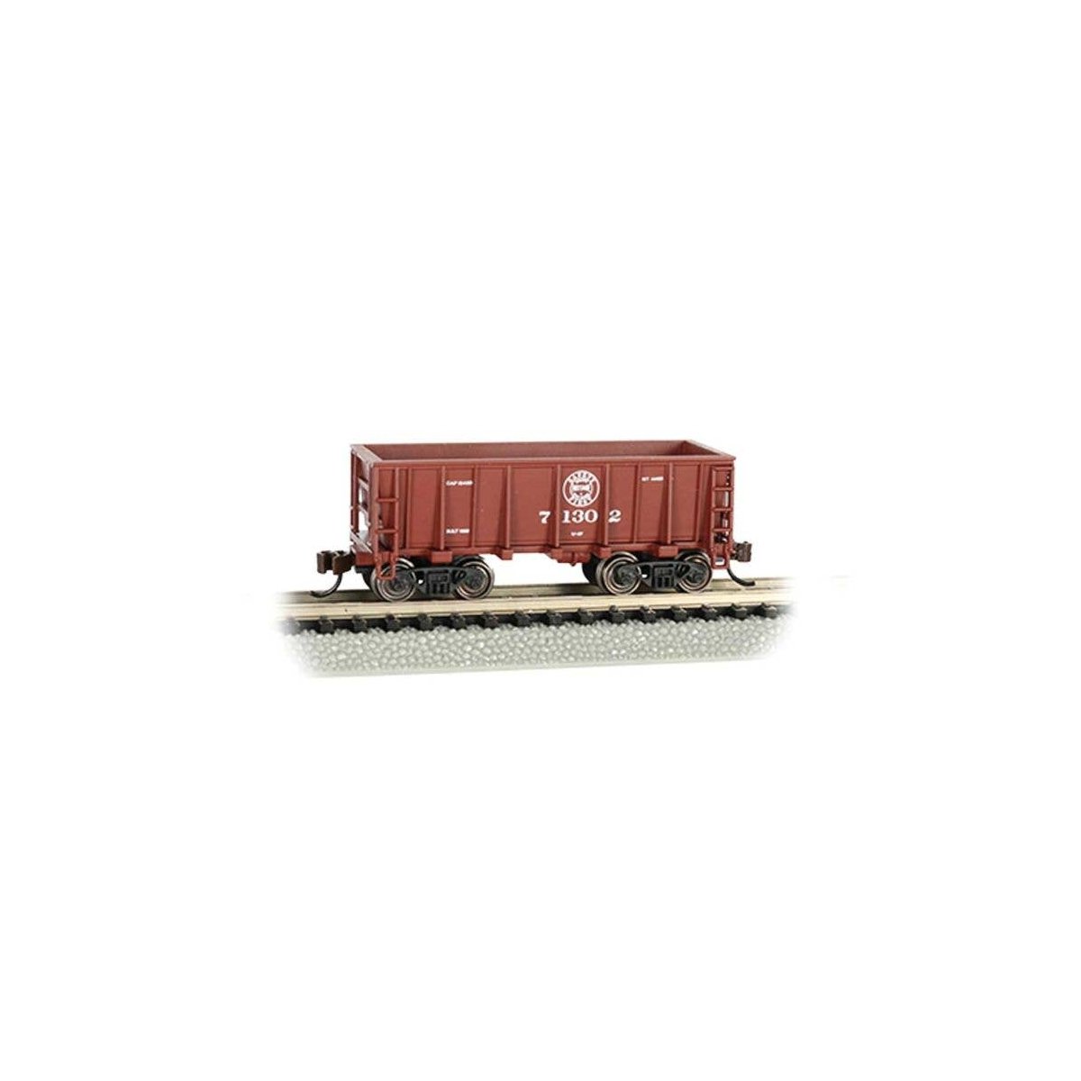 Ore Car - Flat-Bottom - Ready to Run -- Duluth, Missabe & Iron Range 71302 (Mineral Red), N, Bachmann Industries 18653