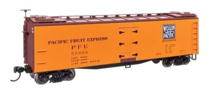 40′ Early Reefer - Ready To Run -- Pacific Fruit Express WP 55066, HO, WalthersMainline 41236