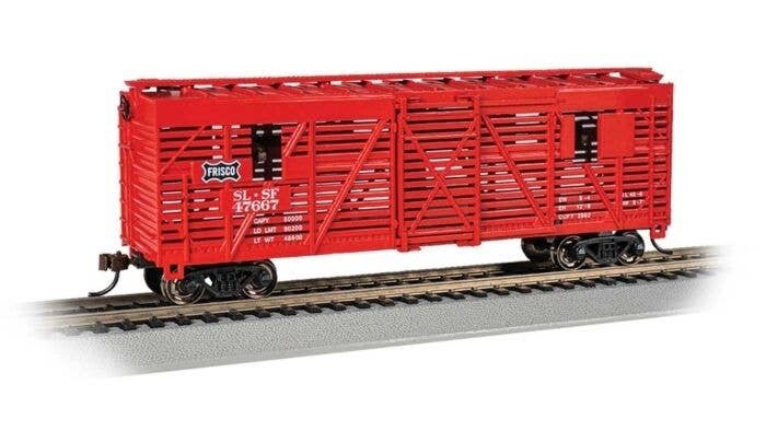 40′ Animated Stock Car with Horses - Ready to Run - Silver Series(R) -- St. Louis-San Franci, HO, Bachmann Industries 19712