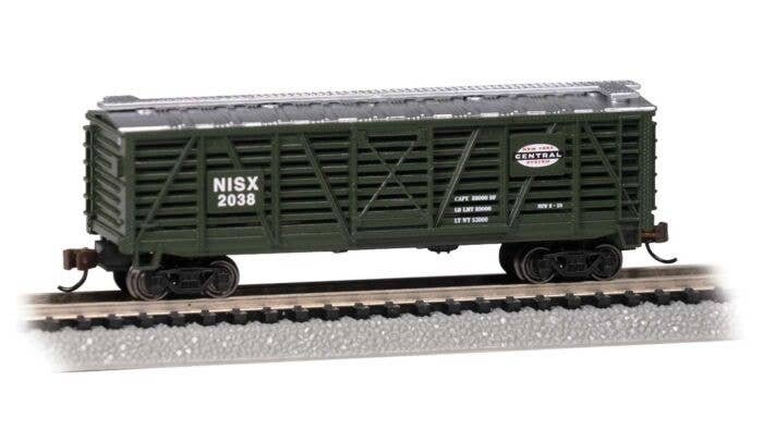 Steel Stock Car - Ready to Run -- New York Central NISX 2038 (green, silver), N, Bachmann Industries 71565