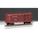 40′ Stock Car - Ready to Run - Silver Series(R) -- Atchison, Topeka & Santa Fe (Boxcar Red), HO, Bachmann Industries 18502