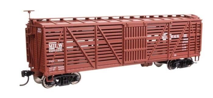 40′ Wood Stock Car - Ready to Run -- Milwaukee Road 105015, HO, WalthersMainline 41460