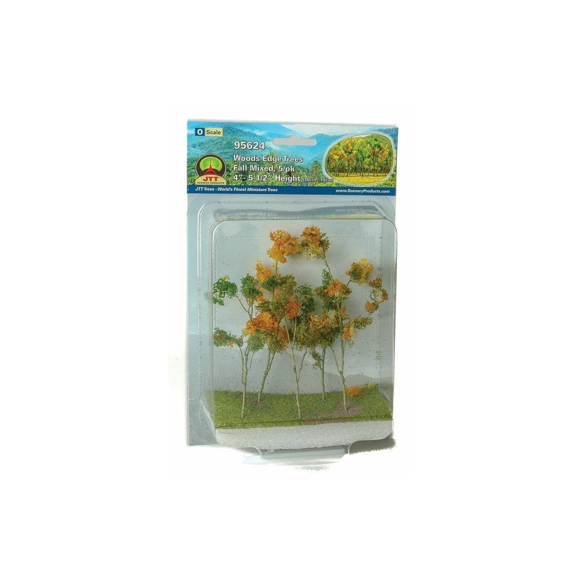 Woods Edge Trees -- Mixed Fall 4 to 5-1/2′ pkg(5), ALL, JTT Miniature Tree 95624