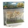 Woods Edge Trees -- Beige-Green 3 to 3-1/2′ pkg(9), ALL, JTT Miniature Tree 95626