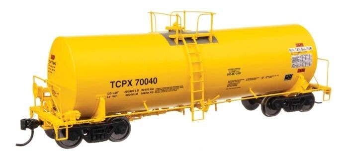 40′ Trinity 14,000-Gallon Molten Sulfur Tank Car - Ready to Run -- TCPX 70040, HO, WalthersProto 100066