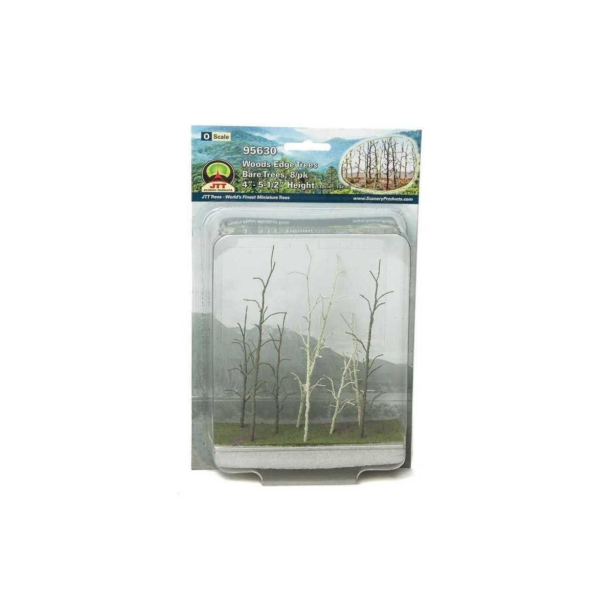 Woods Edge Trees -- Bare 4 tp 5-1/2′ pkg(8), ALL, JTT Miniature Tree 95630