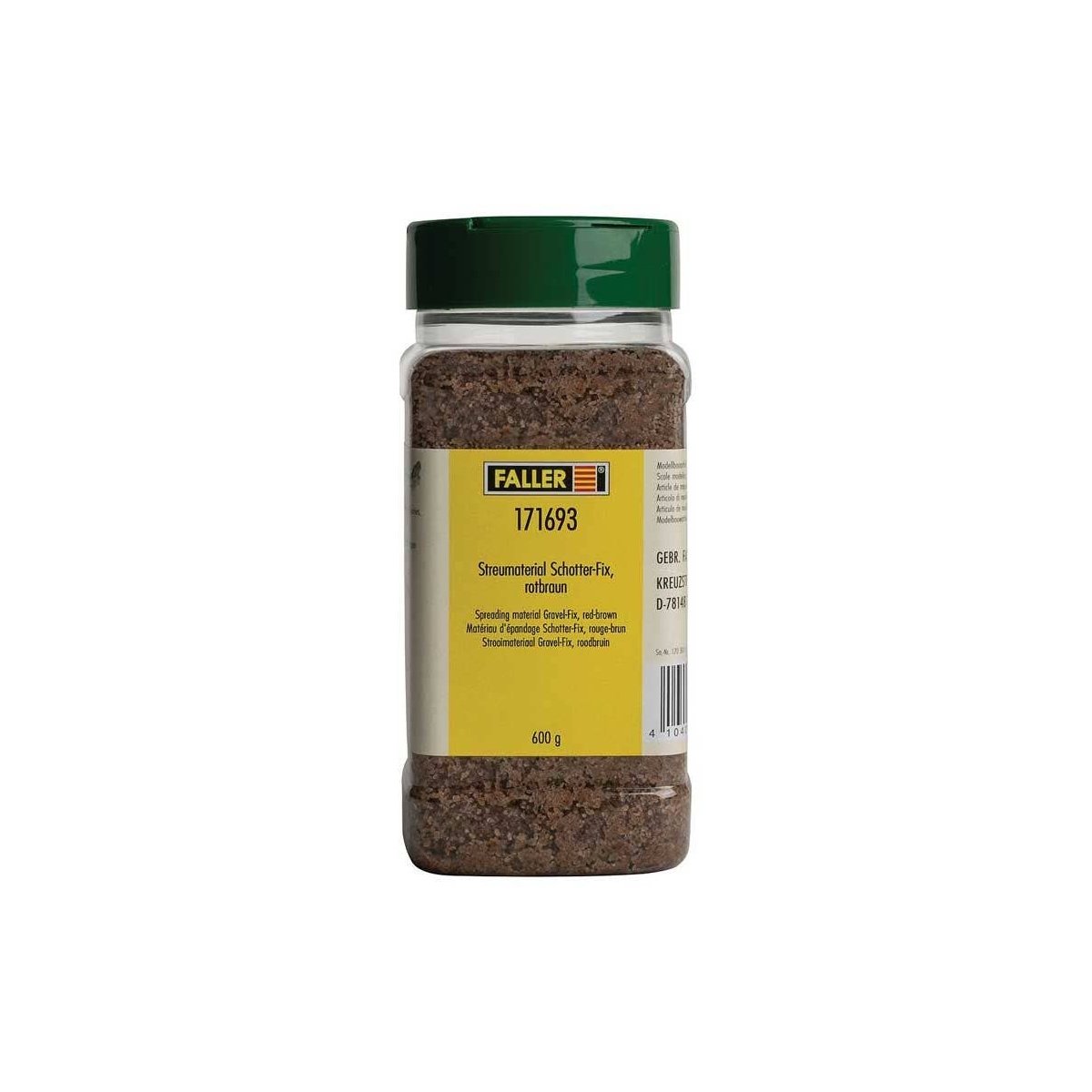 Crushed Stone Ballast with Adhesive -- Red-Brown 21.2oz 600g, HO, Faller Gmbh 171693