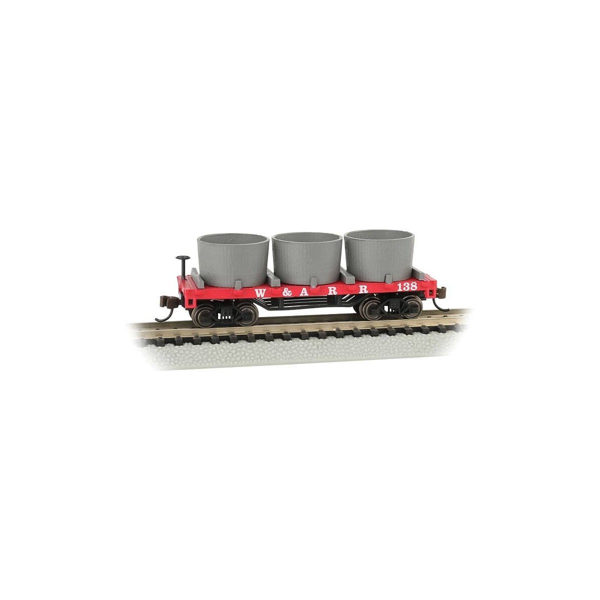 Old-Time Wood Tank Car with 3 Tanks - Ready to Run -- Western & Atlantic 138 (red), N, Bachmann Industries 15551