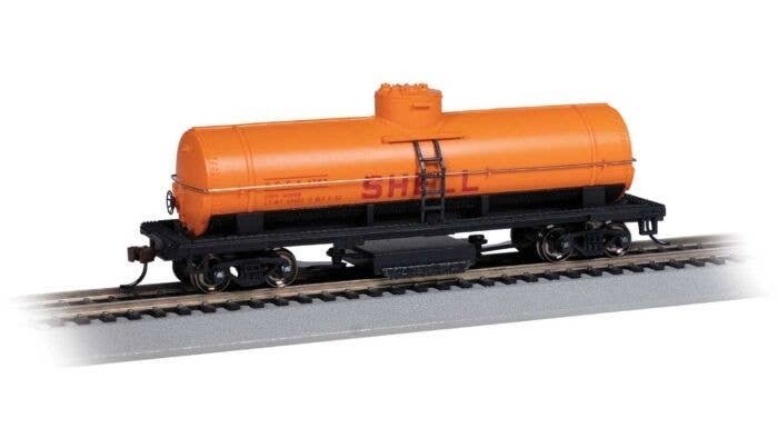 Track Cleaning Tank Car - Ready-to-Run - Silver Series(R) -- Shell 1782 (yellow-orange, blac, HO, Bachmann Industries 16306