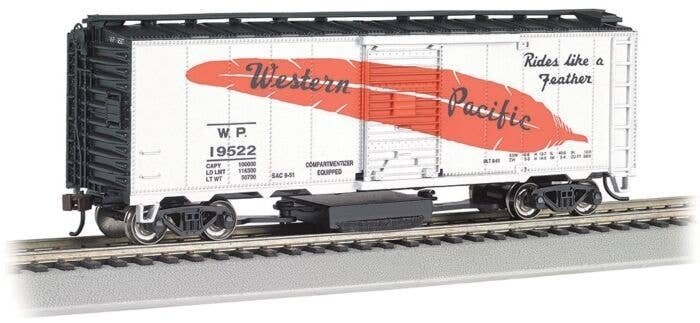 Track Cleaning 40′ Boxcar, Removable Dry Pad - Ready to Run - Silver Series -- Western Pacif, HO, Bachmann Industries 16322