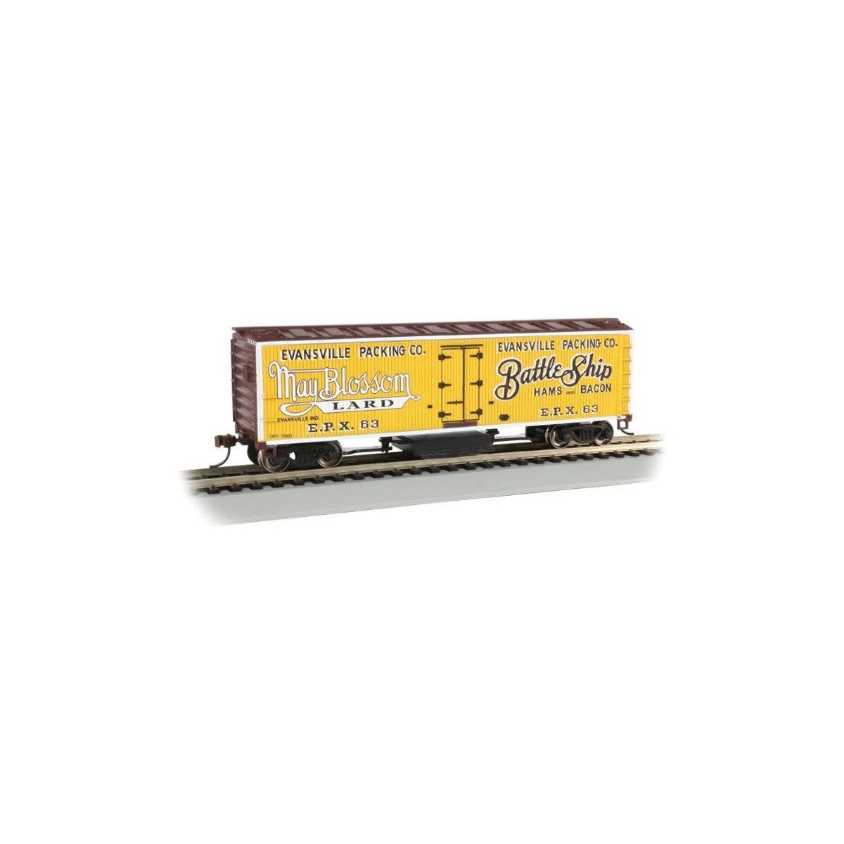 Track Cleaning 40′ Wood Reefer with Removable Dry Pad - Ready to Run -- Evansville Packing C, HO, Bachmann Industries 16332