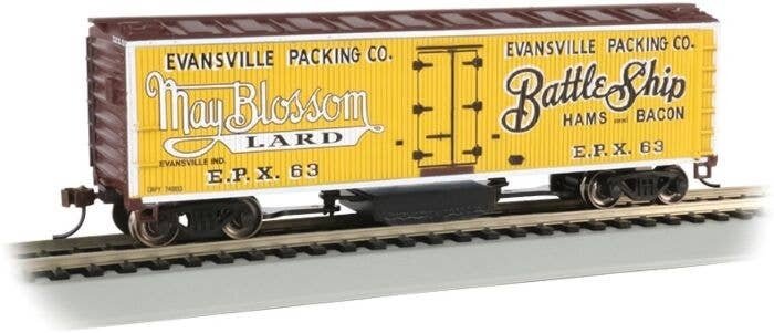 Track Cleaning 40′ Wood Reefer with Removable Dry Pad - Ready to Run -- Evansville Packing C, HO, Bachmann Industries 16332
