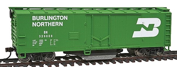 40′ Plug-Door Track Cleaning Boxcar - Ready to Run -- Burlington Northern (Cascade Green, white, HO, WalthersTrainline 1753