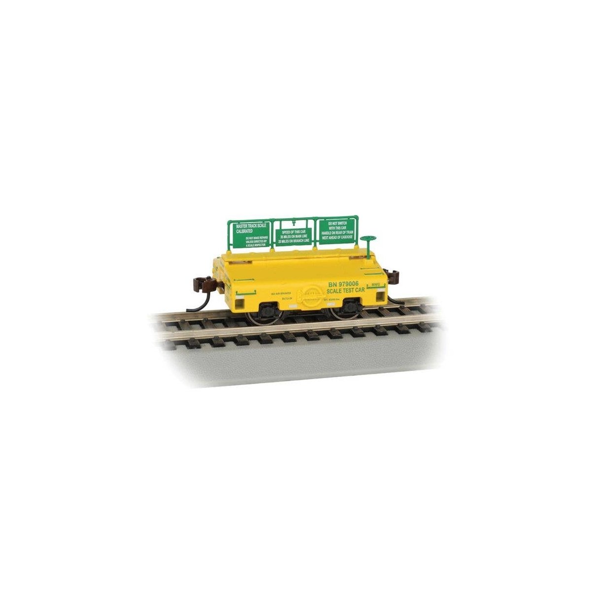 Scale Test Weight Car - Ready to Run -- Burlington Northern 979006 (yellow, green), HO, Bachmann Industries 74402