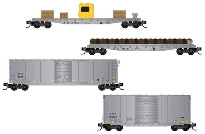 Maintenance-of-Way Vehicles pkg(4) -- Atchison, Topeka & Santa Fe, N, Micro Trains Line 98302281