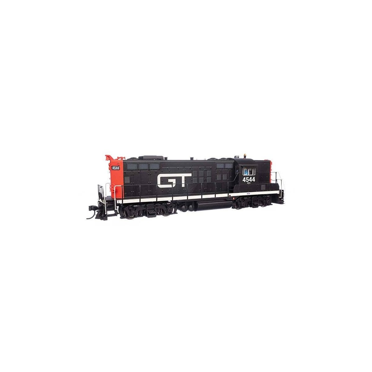 EMD GP9 - Standard DC -- Grand Trunk Western 4544 (black, white, orange), HO, WalthersProto 49804