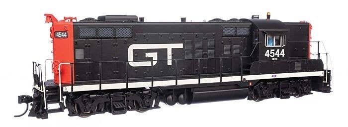 EMD GP9 - Standard DC -- Grand Trunk Western 4544 (black, white, orange), HO, WalthersProto 49804