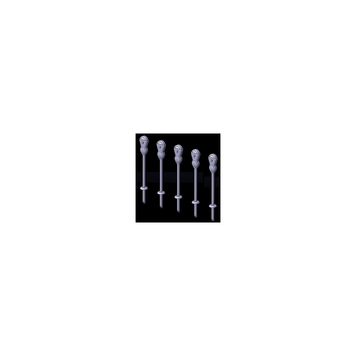 Parking Meters pkg(14) -- Silver, N, Hi-Tech Details 3003