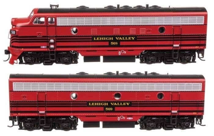 EMD F7 A-B Set - ESU Sound and DCC -- Lehigh Valley 568/569, HO, WalthersMainline 21407