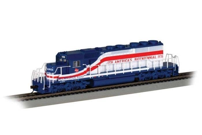 EMD SD40-2 - Sound and DCC - Sound Value -- Milwaukee Road 156 (Bicentennial, white, red, bl, HO, Bachmann Industries 67208