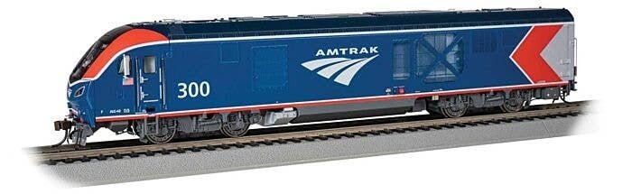 Siemens ALC-42 Charger - WowSound(R) and DCC -- Amtrak 300 (Phase VI 2021 blue, silver, red,, HO, Bachmann Industries 68301