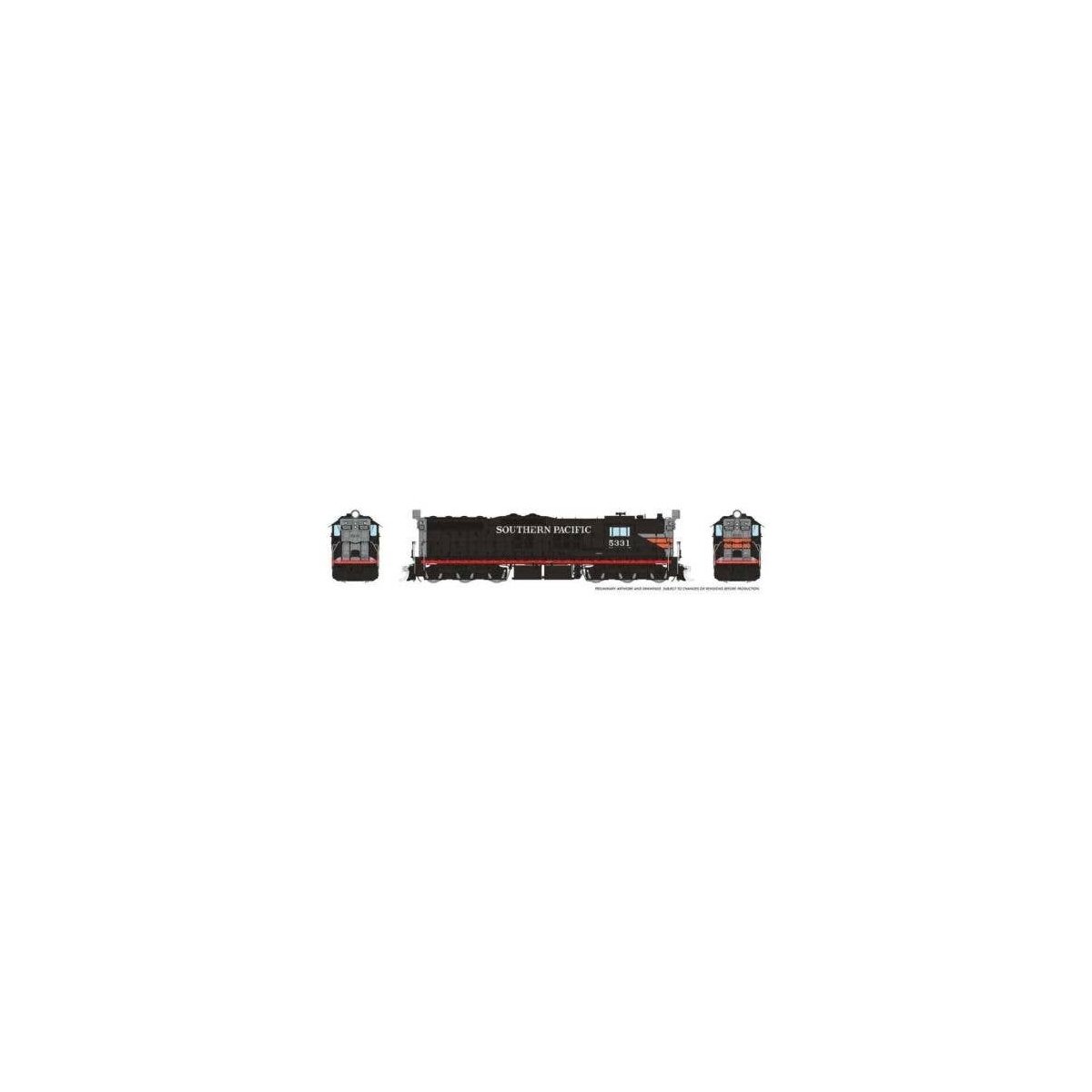 EMD SD7 High Nose - ESU LokSound and DCC -- Southern Pacific 5331 (Black Widow, black, silver,, HO, Rapido Trains Inc 50613