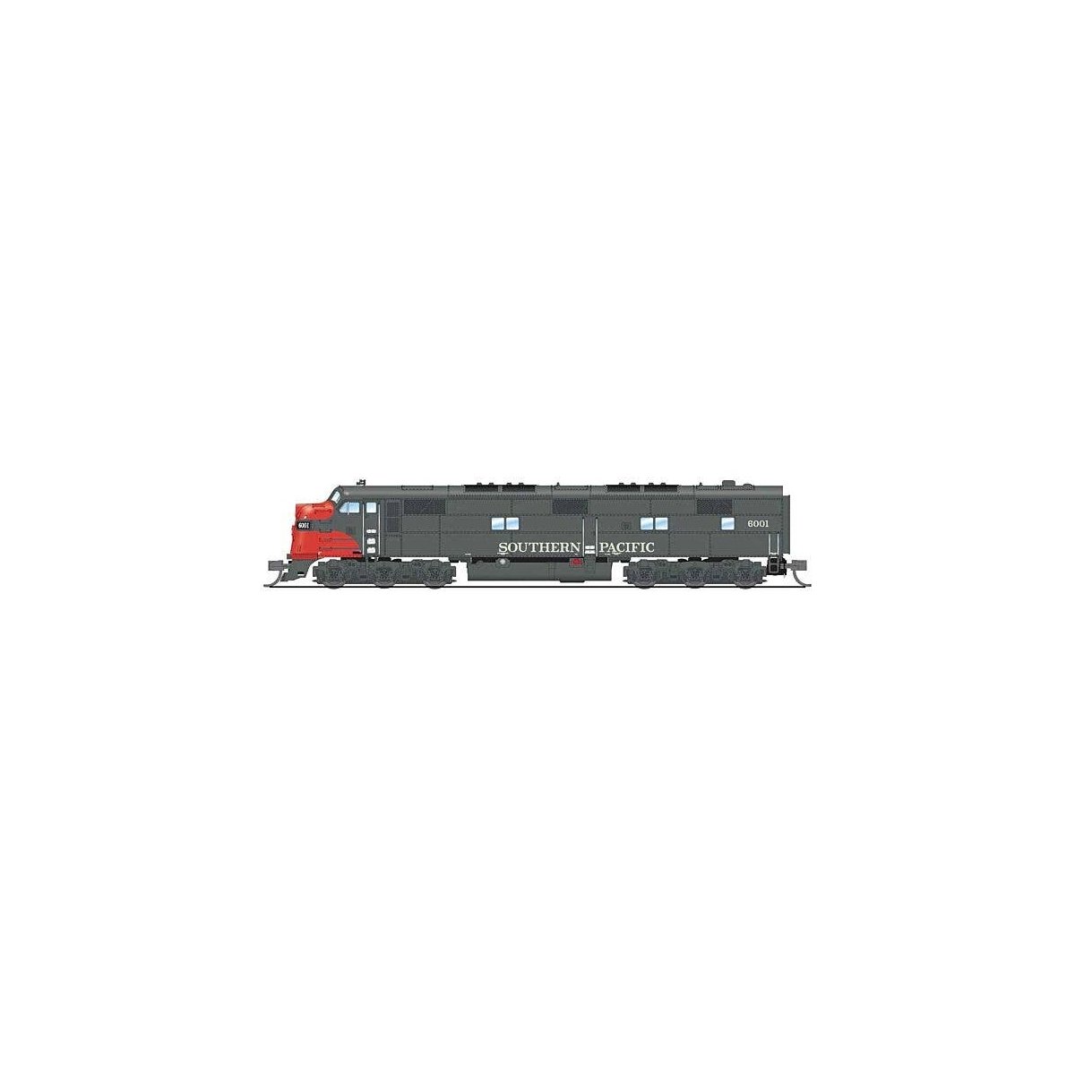 EMD E7A - Sound & DCC - Paragon4(TM) -- Southern Pacific 6002 (gray, red), N, Broadway Limited Imports 8776