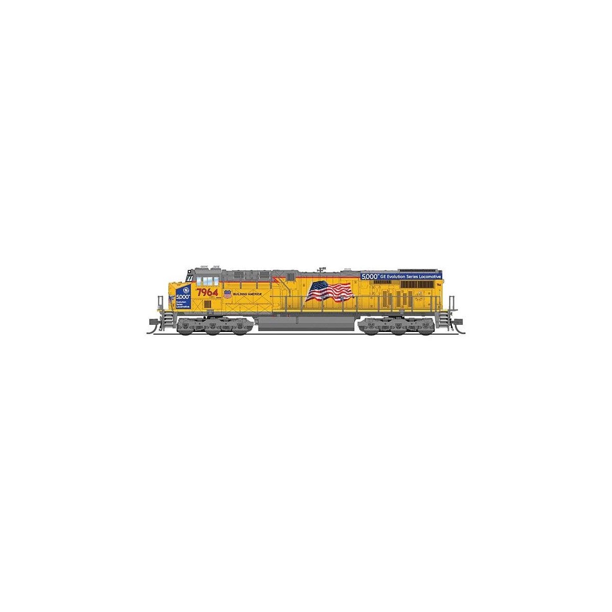 GE ES44AC GEVO - Sound and DCC - Paragon4(TM) -- Union Pacific 7964 (5000th GEVO, Armour , N, Broadway Limited Imports 9896