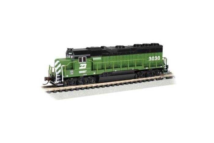 EMD GP40 - Econami Sound and DCC -- Burlington Northern 3030 (Cascade Green, black, white), N, Bachmann Industries 66360