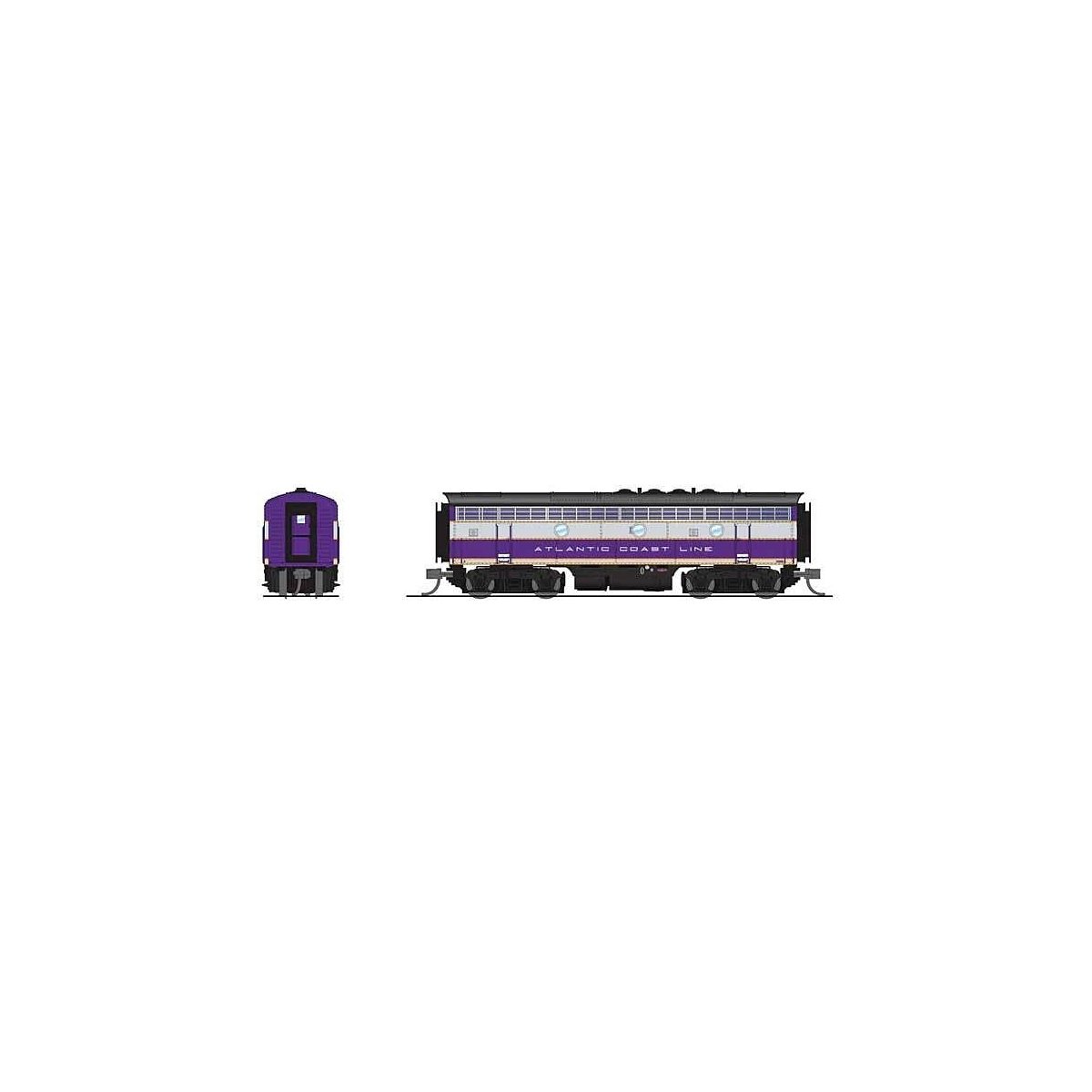 EMD F3B - Sound and DCC - Paragon4(TM) -- Atlantic Coast Line 343B (purple, silver, yello, N, Broadway Limited Imports 9202