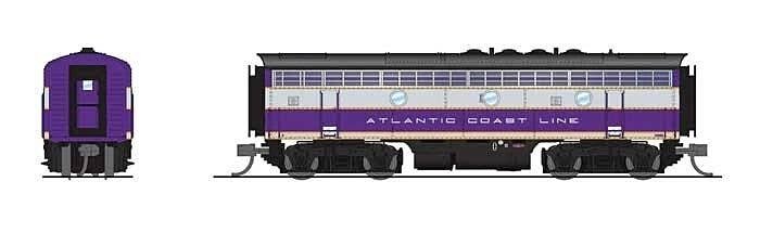 EMD F3B - Sound and DCC - Paragon4(TM) -- Atlantic Coast Line 343B (purple, silver, yello, N, Broadway Limited Imports 9202