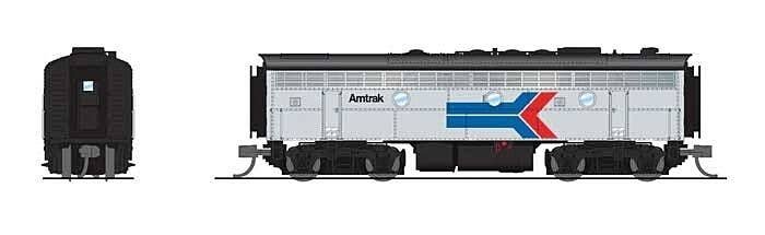 EMD F7B - Sound and DCC - Paragon4(TM) -- Amtrak 154 (Phase I, silver, red, blue, black, , N, Broadway Limited Imports 9242
