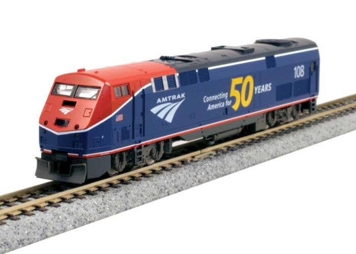 GE P42 Genesis - DCC -- Amtrak 108 (Phase VI, blue, red, white, 50th Anniversary Logo), N, Kato USA Inc 1766037DCC