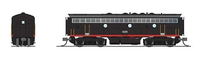 EMD F7B - Standard DC - Stealth -- Cotton Belt SSW 928 (Black Widow, black, red), N, Broadway Limited Imports 9284