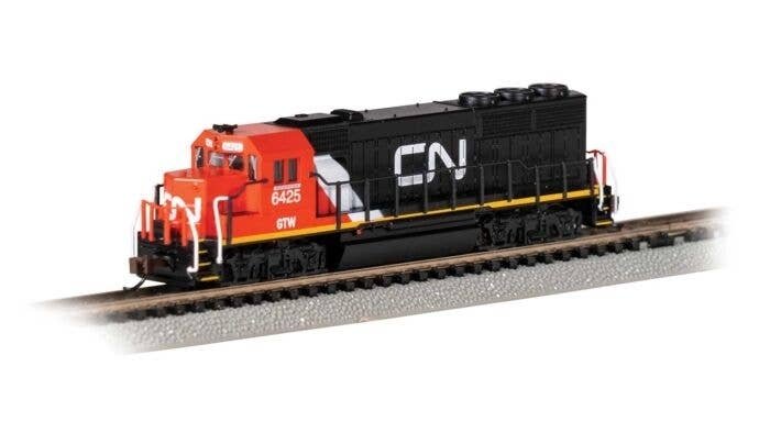 EMD GP40 No Dynamic Brakes - Standard DC -- Canadian National GTW 6425 (black, red, white), N, Bachmann Industries 63572