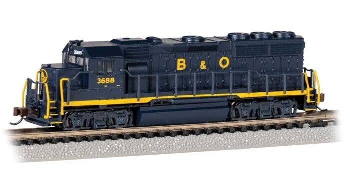 EMD GP40 Dynamic Brakes - Standard DC -- Baltimore & Ohio 3688, N, Bachmann Industries 63571