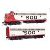 EMD FP7 & F7B - LokSound 5 Sound & DCC -- Soo Line 501A & 501C (white, red, black), HO, WalthersProto 42554