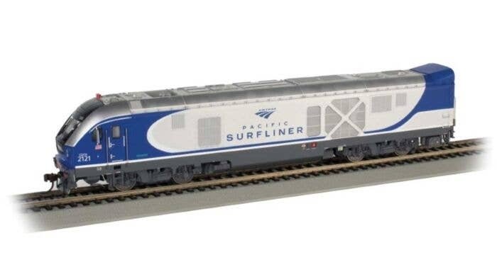 Siemens SC-44 Charger - WowSound(R) and DCC -- Amtrak 2121 (Pacific Surfliner silver, blue, , HO, Bachmann Industries 67910
