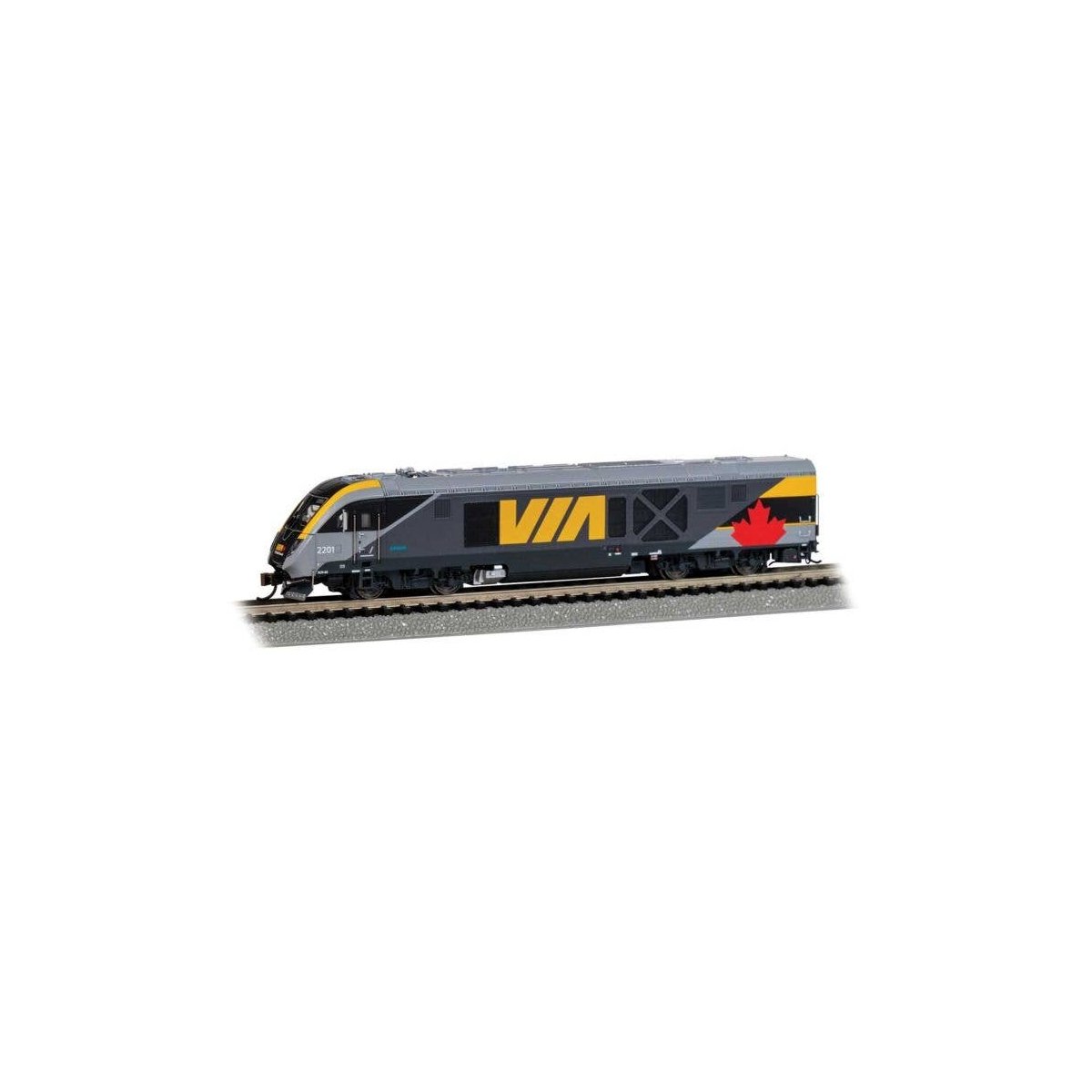 Siemens SCV-42 Charger - WowSound(R) and DCC -- VIA Rail Canada 2201 (gray, yellow, red), N, Bachmann Industries 69051
