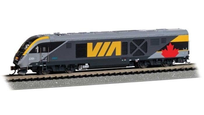 Siemens SCV-42 Charger - WowSound(R) and DCC -- VIA Rail Canada 2201 (gray, yellow, red), N, Bachmann Industries 69051