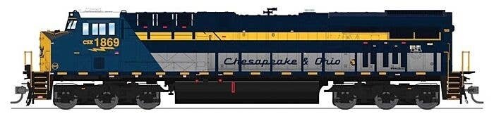 GE ES44AC GEVO - Sound and DCC - Paragon4(TM) -- CSX 1869 (Chesapeake & Ohio Heritage, b, HO, Broadway Limited Imports 9862