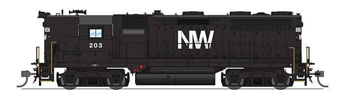 EMD GP35 High Nose - Sound and DCC - Paragon4(TM) -- Norfolk & Western 203 (black, white, HO, Broadway Limited Imports 8935