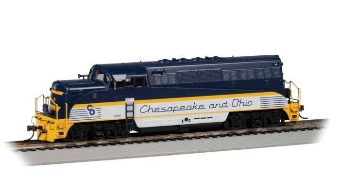 EMD BL2 - DCC -- Chesapeake & Ohio 85 (blue, white, yellow), HO, Bachmann Industries 69201