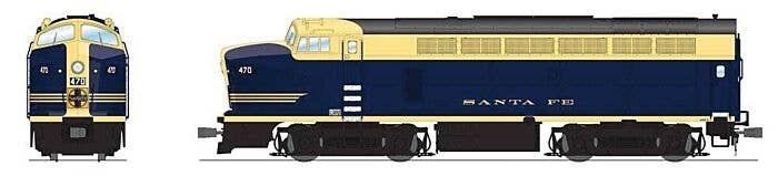 Baldwin RF16 Sharknose A-Unpowered B Set w/Sound & DCC - Paragon4(TM) -- Santa Fe 470, 4, HO, Broadway Limited Imports 7698