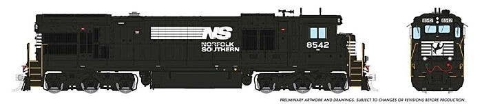GE C36-7 - Standard DC -- Norfolk Southern 8535 (Claytor Scheme, black, white), HO, Rapido Trains Inc 42123