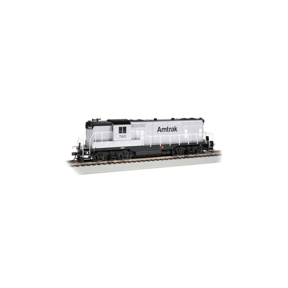 EMD GP7 - Standard DC -- Amtrak 760 (MOW Scheme silver, black), HO, Bachmann Industries 69101