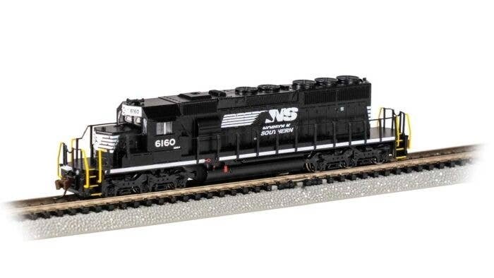 EMD SD40-2 - Econami(TM) Sound and DCC -- Norfolk Southern 6160 (black, white, Horse Head Log, N, Bachmann Industries 67076