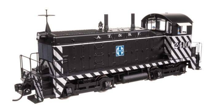 EMD NW2 - Standard DC -- Atchison, Topeka & Santa Fe 2410 (A. T. & S. F. Zebra Scheme, black, whit, HO, WalthersProto 50501