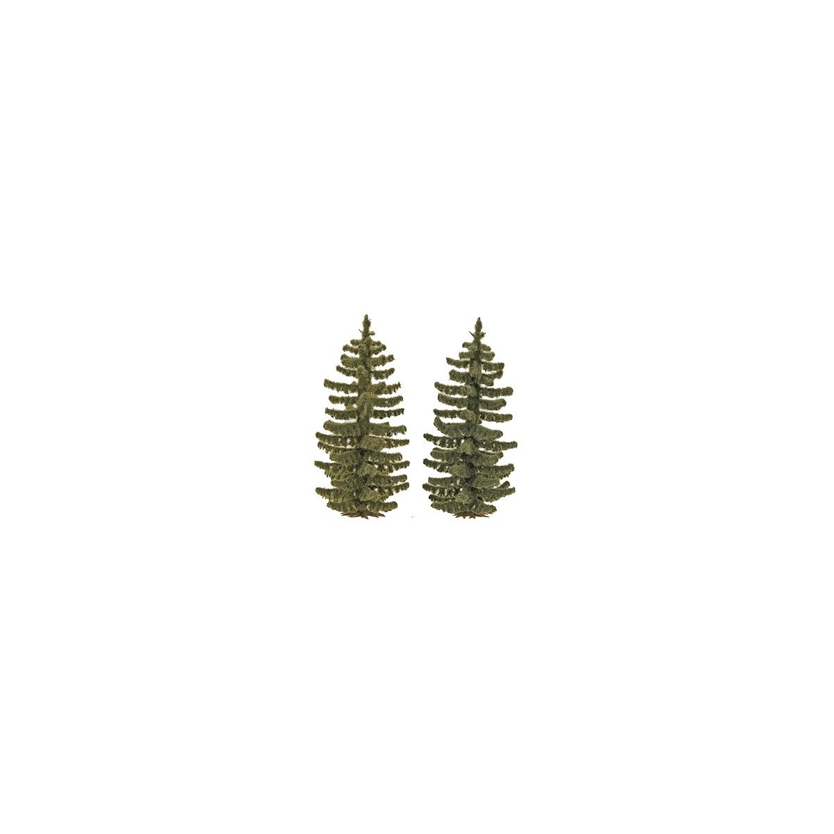 Spruce Trees pkg(2) -- 2-13/16′ 70mm Tall, HO, Busch Gmbh & Co Kg 6132
