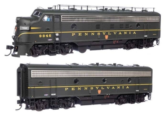 EMD FP7 & F7B Standard DC -- Pennsylvania Railroad EFP-15 9846A, EH-15 9846B (Brunswick Green, Key, HO, WalthersProto 49539